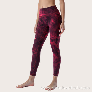 high waist hip tie-dye yoga fitness nine-point pants